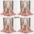 1pcs 90*90cm Square Silk Scarves Women Hijab Shawls Fashion Print Kerchief Femme Head Scarf Foulard Bandana Beach Head Scarf bandana for girls. 
