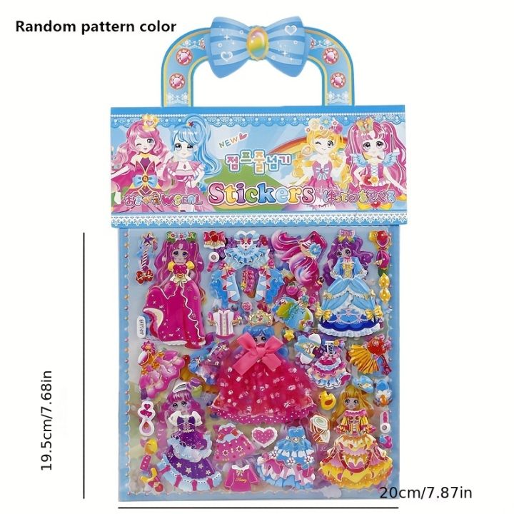 Princess%20Dress%20Up%20Puffy%20Stickers%20Pad%20for%20Girls%20Kids%20Princess%20Crafts%20Games%203D%20Foam%20Fashion%20Sticker%20Activity%20Playset%20for%20Toddlers%20-%20Image%202