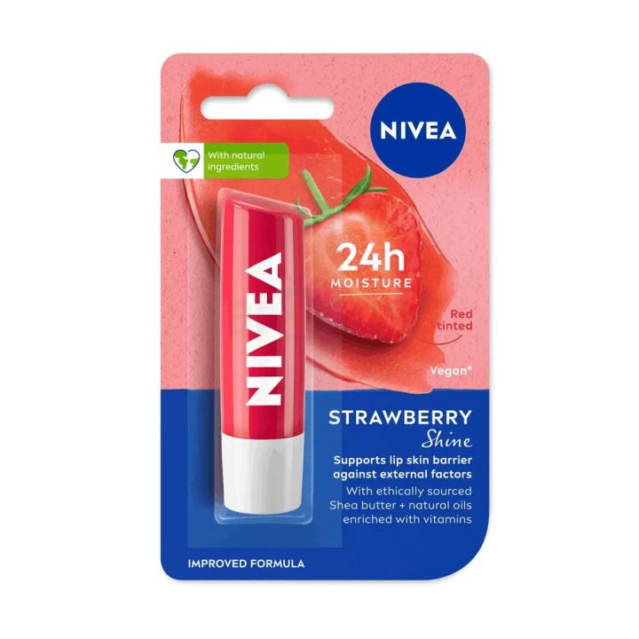 Nivea Caring Lip Balm Strawberry Shine