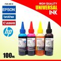 100ML UNIVERSAL REFILL CARTRIDGE INK 4 COLOUR . hp , canon , ........ 