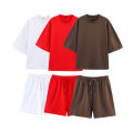 Women Summer Fashion 2 Pieces Short Sets Solid Loose T-Shirt and High Elastic Waist  Shorts Sportswear Female Chic Lady. 