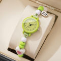 Fashion Beads strap Women Watches Ladies Casual Arabic Dial Quartz Wristwatch Reloj Mujer Girls Clock (Without Box).