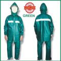 Rain Suit 2 Piece Imported China / Full Water Wind Proof PVC Rubber Stuff / Zip + Button Front Unisex Hooded Design Raincoat / Bike Suit. 