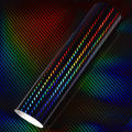 Premium Gloss Holographic Black Carbon Fiber Vinyl Wrap Film Bubble Free Air Release Car Wrap Vinyl Automotive DIY Decals.
