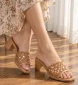 Ziva Pearl Mesh Block Heel. 
