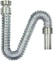 Flexible Chrome Waste Pipe 32mm Diameter | Drain Hose/Outlet Tube Connector Basin Down comer Bathroom/Kitchen Sink, Silver. 