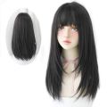 New full head hair extension with front bang natural hair color. 