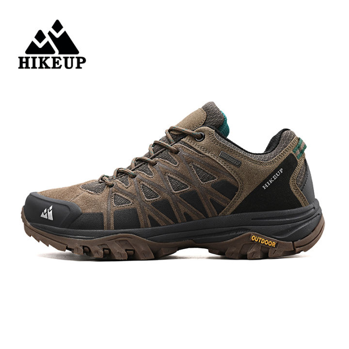 HIKEUP  Mens Hiking Shoes Breathable Lace Up Trekking Male Cushioning Outdoor Climbing Tourism Sneakers for Men