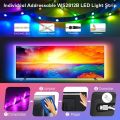 WS2812B RGBIC Bluetooth LED Strip Lights 1-30M 5050 RGB Tape Diode Flexible Ribbon DC5V TV Backlights Gaming Room Decoration. 