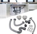 Double bowl Sink waste bowl fitting kitchen pipe kit fitting complete kitchen accessories drain pipe complete set. 