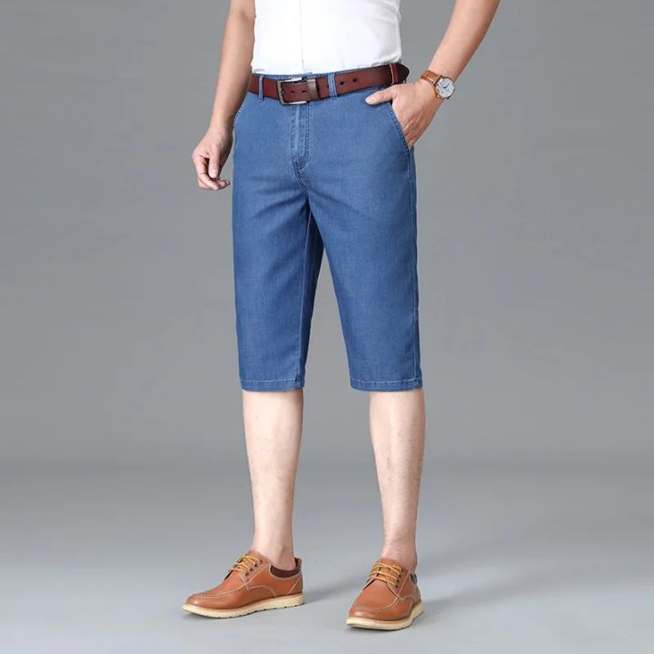 2024%20Summer%20Thin%20Loose%20Jeans%20Male%20Classic%20Men's%20Stretch%20Straight%20Denim%20Shorts%20Business%20Casual%20Fashion%20Shorts%20Large%20Size%2044%2046%20-%20Image%205