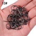 Aorace 100pcs/Box Fishing Hooks Iseama Circle Carp Eyed Fishing Hook Set Size 2-15# Ring Eye Japan Fishhooks Single Jig Hook. 