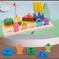 Montessori Wooden Kindergarden Magnetic Fishing Sets Stacking & Sorting Toy. 