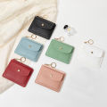 Simple and fashionable ladies short card holder ultra-thin small wallet zipper buckle ladies credit card holder coin purse bag. 