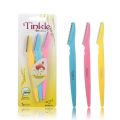 Tinkle Eyebrow Razor, Hair Trimmer Shaver and Tough Up Tool, Facial Razor with Safety Cover (Pack of 3). 