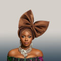 Exaggerated Big Bow Turban Cap African Women's Auto Gele Headtie Nigeria Wedding Geles Female Head Wraps Headpiece.
