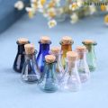 2Pcs Mini Glass Color Bottle Wishing Bottle Tiny Jars Vials Mini Storage Bottle.