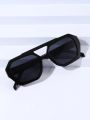 Cross Border European and American Double Beam Irregular Sunglasses 2023 New Retro Personalized Sunglasses Popular on the Intern.