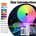 DC5V USB Neon RGB Strip LED Light Tuya WiFi Smart Strip Light IP67 Waterproof RGB DIY Cut Flexible Tape Dream 16 Color For Alexa. 