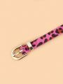 Boho Style PU Belt Leopard Print Thin Belt Women Dress Slim Fit Women Dress Custom Belt.