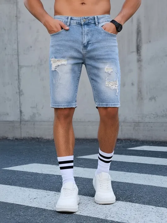Shorts%20Pants%20Jeans%20Men%20Clothing%20Trousers%20Denim%20,%202026%20Summer%20Men's%20Light%20Blue%20Ripped%20Denim%20Shorts,%20Distressed%20Straight%20Fit%20Knee%20-%20Image%205
