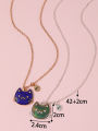2Pcs/Set Cartoon Cat Butterfly Turtle Temperature-Sensitive Color Changing Pendants Girl Children's Friendship Necklace.
