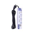 Toshino model ET-913 USB power strip 3 channel 3 Switch 2 USB with 3 m long. 