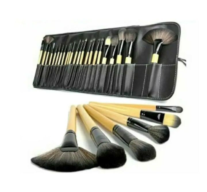 24 Piece Bobby Brown Perfect Quality Brushes Set With Leather Pouch Soft And Smooth Brushes Excellent Quality