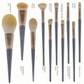 Blue Bridge 10 pieces makeup brush set beginner brush Cangzhou powder brush eye shadow brush foundation make-up brush animal hair worker. 