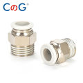 CG 20Pcs White PC Pneumatic Fitting Brass Thread 1/8" 1/4" 3/8" 1/2" for 4/6/8/10/12mm Air Hose Tube Pipe Quick Pulg Connectors. 