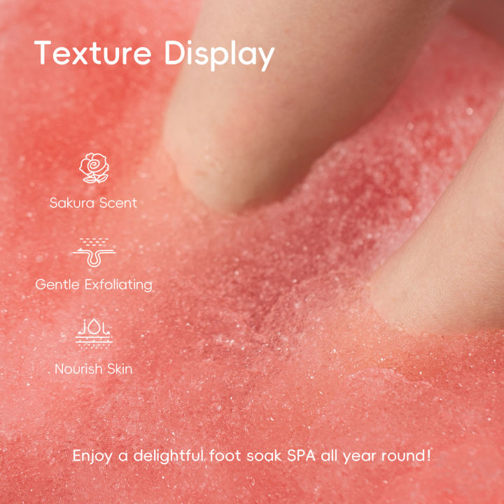LAIKOU Japan Sakura Jelly Spa Pedicure Set Softening Foot Soak Exfoliating Salt Sakura Bliss Bath Skin Renewal Treatment