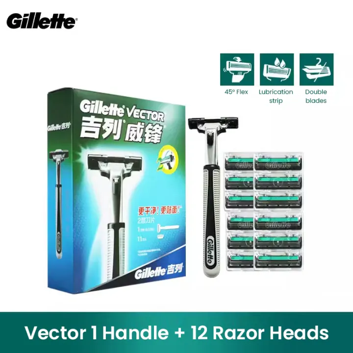 Gillette%20Vector%202%20Razor%20Set%20with%20Shaving%20Blades%202%20Layers%20Blades%20Gillette%20Razor%20for%20Men%20Multiple%20Specifications%20to%20Choose%20-%20Image%202