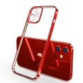 Luxury Plating Square Frame Silicone Transparent Case on For iPhone 11 12 13 14 15 Pro Max X XR XS Max 7 Plus Clear Back Cover.