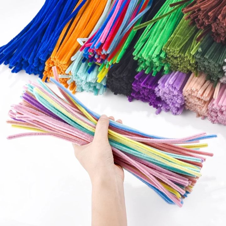 100pcs%20Plush%20Stick%20Twisting%20Bar%20Chenille%20Stems%20Wire%20Pipe%20Kids%20Toys%20DIY%20Strips%20Creative%20Hobby%20Material%20Stem%20Iron%20Felt%20Wires%20-%20Image%203