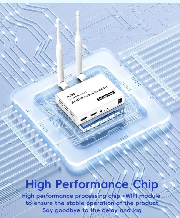 VIKEFON%204K%20200M/300M%205.8GHz%20Wireless%20HDMI%20Transmitter%20Receiver%20Extender%201%20TX-4%20RX%20Audio%20Video%20Extender%20HDMI%20Loop-Out%20For%20TV%20Box%20-%20Image%204