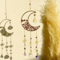 Crystal Sun Catcher Wind Chimes Wall Hanging Decor Prism Wind Bell Moon Catchers Rainbow Maker Bedroom Home Decoration Art Gift.