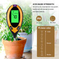 High-Precision Four-In-One Digital Soil Acidity Meter, Soil Moisture, Humidity, Ph Value Detector, Temperature, Light, Ph Meter. 