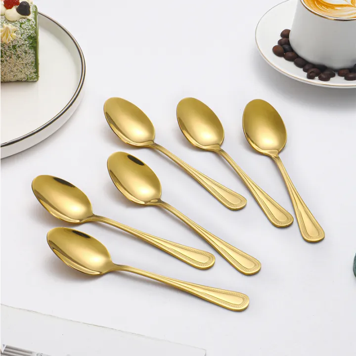 4/8/12PCS%20Stainless%20steel%20mirror%20Light%20Gold%20dessert%20spoon%20Coffee%20spoon%20suitable%20for%20hotel%20restaurant%20home%20kitchen%20-%20Image%202