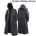 Fashion black  windbreaker style waterproof long raincoat women's men's hooded outdoor motorcycle, bicycle, hiking, fishing. 