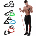 Home fitness equipment tube exercise strength training elastic band resistance. 