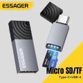 Essager 2 in 1 Card Reader Type C & USB2.0 to Micro SD/TF Memory Card Device High Speed Cardreader for Phone Laptop Accessories. 
