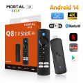 Mortal Android 14 TV Stick Full HD 4K 1080P WiFi 6 Voice NETFLIX Youtube Q8 BT5 24Fps Wireless Video Decode Media Player.