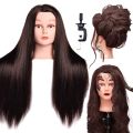Hair Dummy For Hairstyling Practice/Salon With Clamp Stand 80 Human-20 Synthetic Hair. 