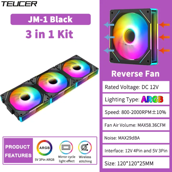 TEUCER%20JM-1%20PC%20Cooling%20Fan%20Kit%20120mm%20ARGB%20Cyclic%20Mirror%20Light%20Effect%20Fan%20PWM%20800-2000rpm%20Low%20noise%20Chassis%20Water%20Cooling%20Fan%20-%20Image%208