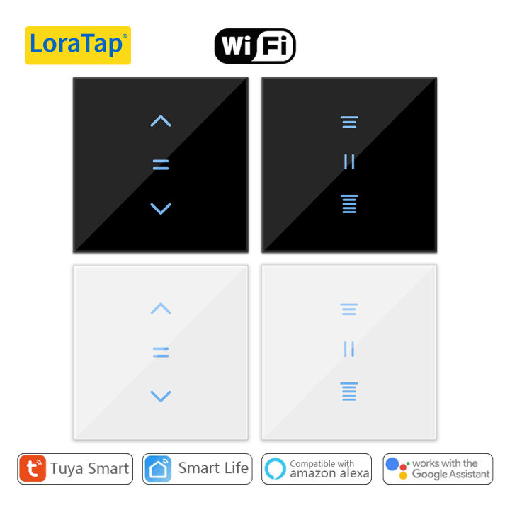 LoraTap Tuya Smart Life WiFi Blinds Curtains Tubular Motors Remote Control Backlight Voice Control by  Assistant Alexa lightify