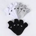 6/12 Pairs Solid Color Heart-Shaped Printed Women Short Socks Summer Breathable Soft Comfortable Simple Style Casual Socks. 