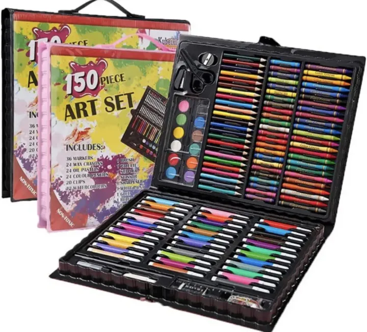 150 Pcs Kids Art Set Children Drawing Set Water Color Pen Crayon Oil Pastel Painting Drawing Tool Art Supplies Stationery Set