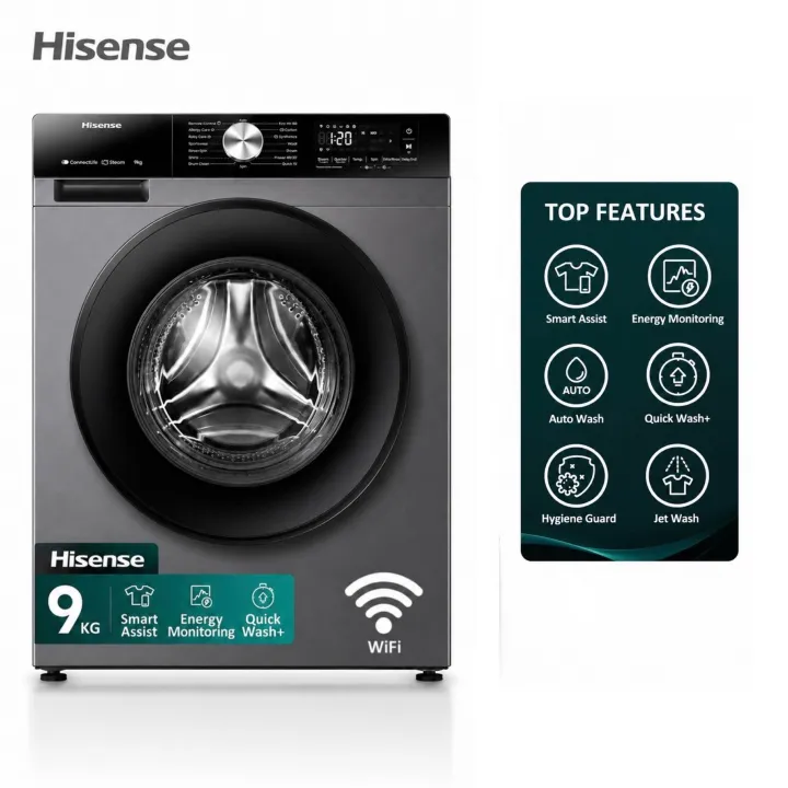 Hisens%209%20Kg%20Fully%20Automatic%20Front%20Loading%20Inverter%20WiFi%20Washing%20Machine%201400%20RPM%20WFQY9014EVJMS%20-%20Image%204