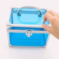 Fancy transparent beauty box new design tranparent crsytal makeup box  costmetic item.storage box attraction colours beutifull design hight quality material good looking  vanity box. 