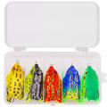 WEIHE 5pcs/15pcs Frog Fishing Bait Combo Soft Fishing Lure Kit Tackle Box Kits Pesca PVC Frogs Unit. 